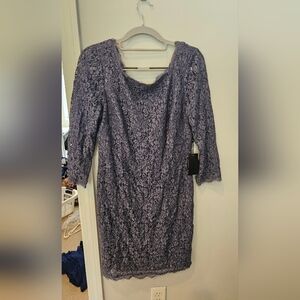 Elegant Lace Dress in Purple